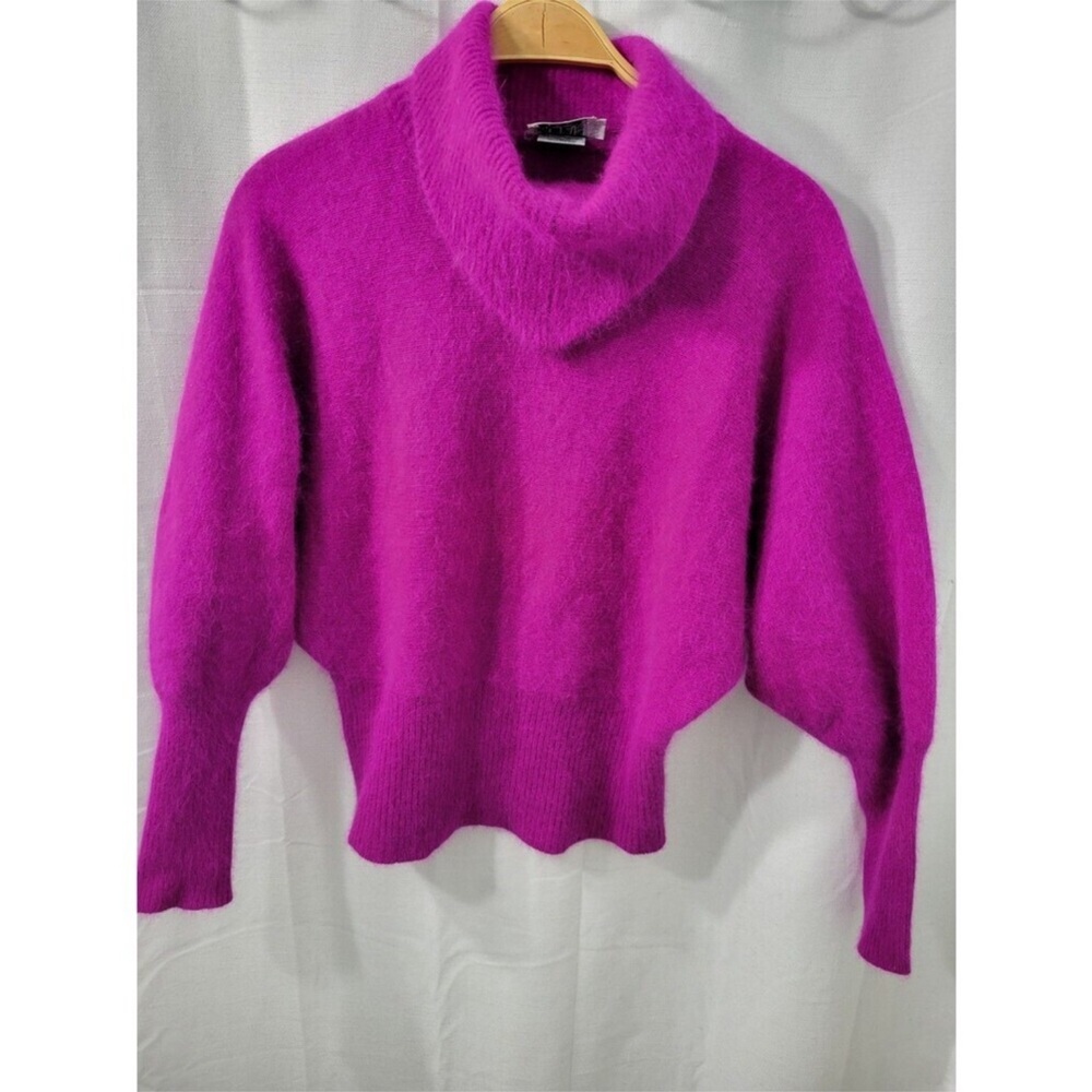 Richard & Co. Vintage Women's Fuchsia Lamswool Angora Rabbit Hair Sweater Size S - Picture 4 of 8